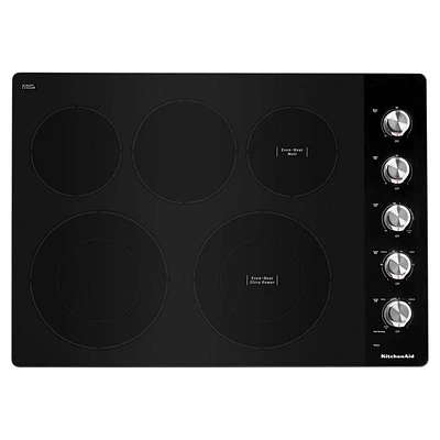KitchenAid KCES550HSS 30 inch Stainless 5 Element Electric Cooktop | Electronic Express