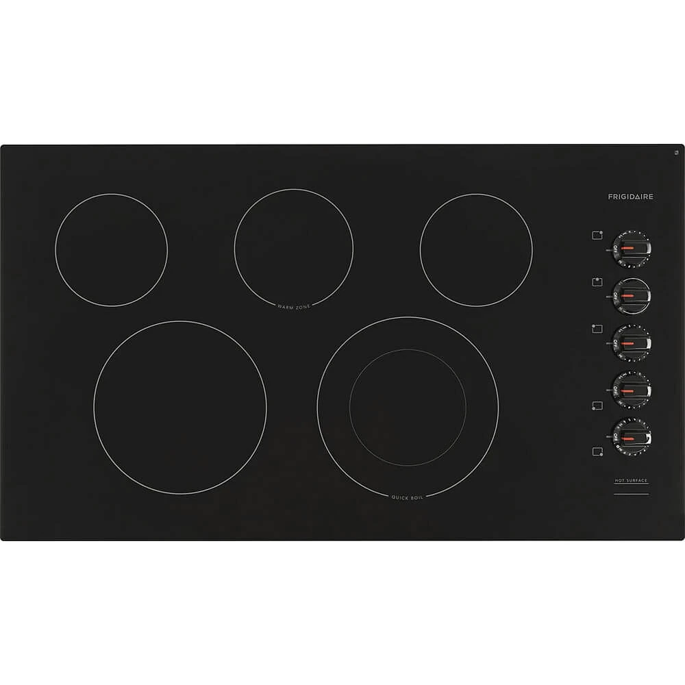 Frigidaire FFEC3625UB 36 inch Black 5 Burner Electric Cooktop | Electronic Express