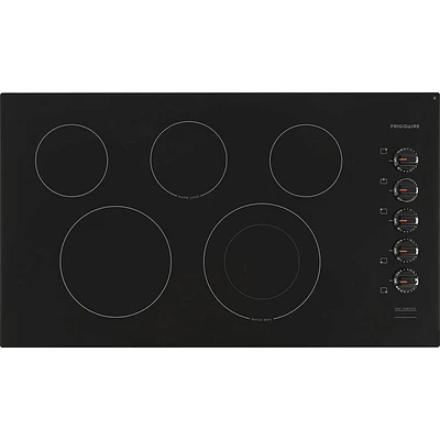 Frigidaire FFEC3625UB 36 inch Black 5 Burner Electric Cooktop | Electronic Express