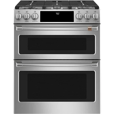 Cafe CGS750P2MS1 30 inch Stainless 6 Burner Gas Double-Oven Range | Electronic Express