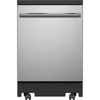 GE GPT225SSLSS 58 dBA Stainless Portable Dishwasher | Electronic Express