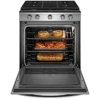 Whirlpool WEG750H0HZ 5.8 Cu.Ft. Stainless Slide-in Smart Gas Range | Electronic Express