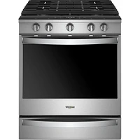 Whirlpool WEG750H0HZ 5.8 Cu.Ft. Stainless Slide-in Smart Gas Range | Electronic Express