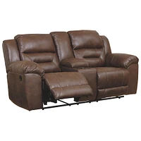 Ashley 3990494 Stoneland Reclining Loveseat - Chocolate | Electronic Express