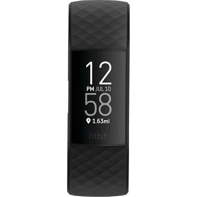 Fitbit FB417BKBK Charge 4 Fitness Wristband - Black / Black | Electronic Express