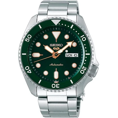 Seiko SRPD63 5 Sports 24-Jewel Automatic Watch - Green | Electronic Express