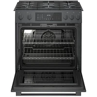 Bosch HGI8046UC 4.8 Cu.Ft Black Stainless Gas Convection Range | Electronic Express