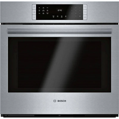 Bosch HBL8453UC 30 inch Stainless Steel Single Electric Convection Wall Oven | Electronic Express
