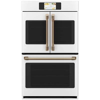 Cafe CTD90FP4NW2 30 inch Matte White French Door Double Wall Convection Oven | Electronic Express