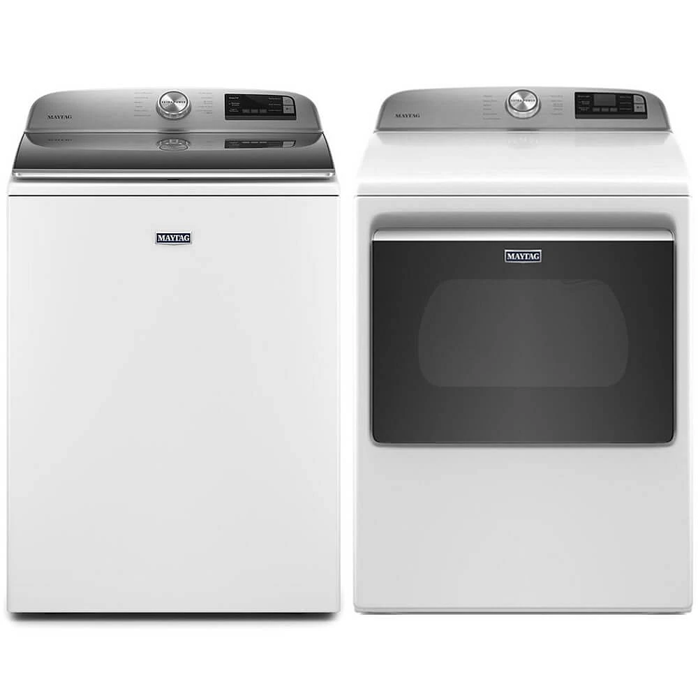Maytag MVW7230WPR White Top Load Electric Washer/Dryer Pair | Electronic Express