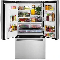 GE GFE26JYMFS 25.6 Cu.Ft. Stainless French Door Refrigerator | Electronic Express