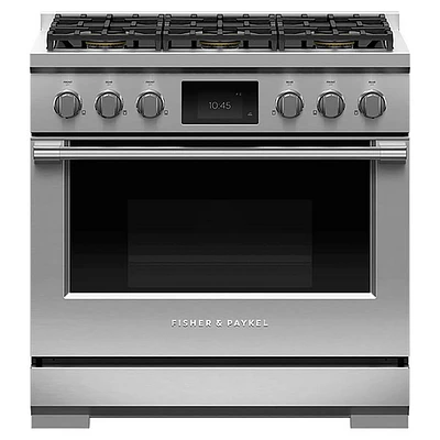 Dual Fuel Range, 36 inch, 6 Burners, Self-cleaning | Electronic Express