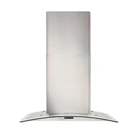 Broan 36 Inch Convertible Curved Glass Wall-Mount Chimney Range Hood | Electronic Express