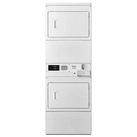 7.4 cu. ft. White Electric Double Stacked Commercial Dryer Coin Operated | Electronic Express