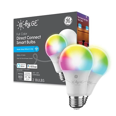 Full Color Direct Connect Smart Bulbs (2 LED A19 Bulbs) | Electronic Express