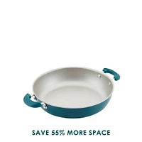 Rachael Ray 12167-OBX 8 Piece Aluminum Non Stick Cookware Set - Teal | Electronic Express