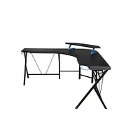 Respawn 2000 Gaming L-Shaped Desk - Blue | Electronic Express