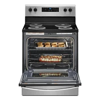 Whirlpool 4.8 Cu. Ft. Stainless Steel 4-Burner Electric Range with Self-Cleaning  | Electronic Express