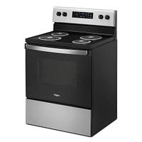 Whirlpool 4.8 Cu. Ft. Stainless Steel 4-Burner Electric Range with Self-Cleaning  | Electronic Express