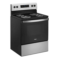 Whirlpool 4.8 Cu. Ft. Stainless Steel 4-Burner Electric Range with Self-Cleaning  | Electronic Express