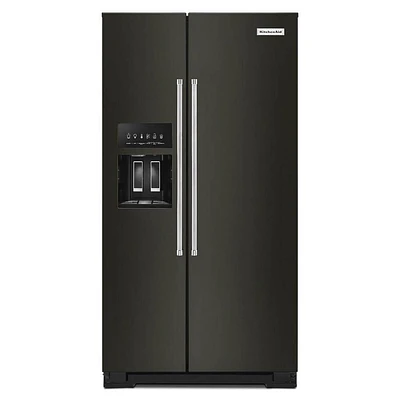 KitchenAid Side-by-Side Black Stainless Refrigerator | Electronic Express