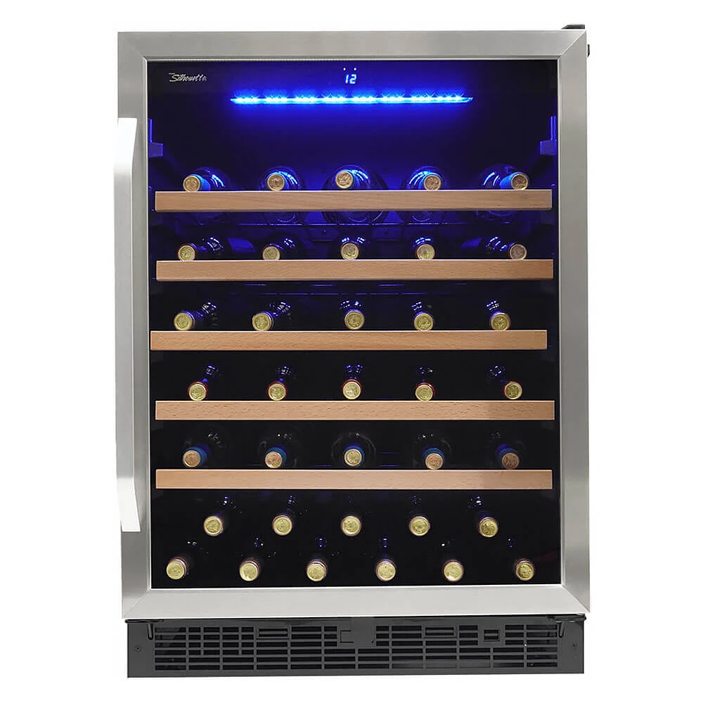 Silhouette SWC057D1BSS-OBX 24 inch Stainless Steel Single Zone Wine Cellar | Electronic Express