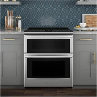 GE Profile 6.6 Cu. Ft. Smart Stainless Double Oven Electric Range  | Electronic Express