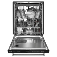 KitchenAid 39 dBA Black Stainless Steel Dishwasher with Third Level Utensil Rack  | Electronic Express