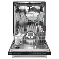KitchenAid 39 dBA Black Stainless Steel Dishwasher with Third Level Utensil Rack  | Electronic Express