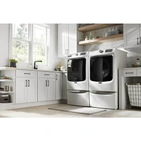 Maytag 7.3 Cu. Ft. White Front Load Electric Dryer with Extra Power | Electronic Express