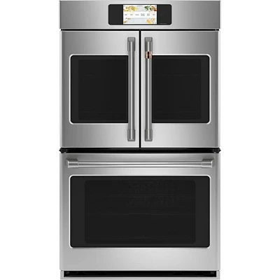 Cafe 30 inch Stainless Smart Built-In Convection French-Door Double Wall Oven | Electronic Express