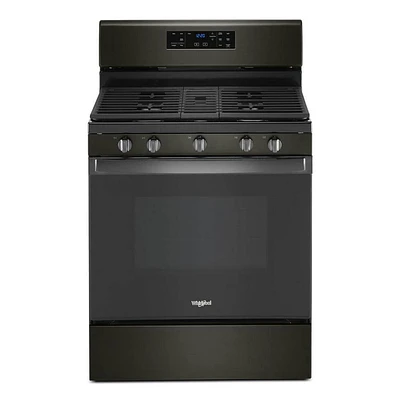 Whirlpool 5.0 Cu. Ft. Black Stainless Freestanding Gas Range | Electronic Express