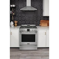 Frigidaire Professional PCFG3078AF-OBX 5.6 Cu. Ft. Stainless Front Control Gas Range with Air Fry  | Electronic Express