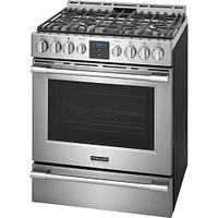 Frigidaire Professional PCFG3078AF-OBX 5.6 Cu. Ft. Stainless Front Control Gas Range with Air Fry  | Electronic Express