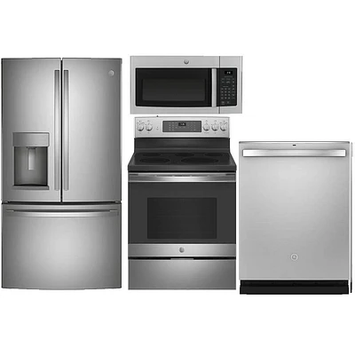 GE 4 Pc. Stainless French Door Kitchen Package | Electronic Express