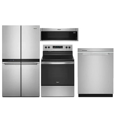 Whirlpool 4 Pc. Stainless Counter-Depth 4 Door Kitchen Package  | Electronic Express