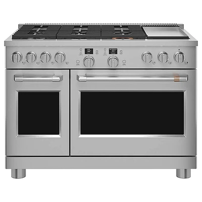 Cafe 8.25 Cu. Ft. Smart Stainless Double Oven Duel-Fuel Convection Range  | Electronic Express