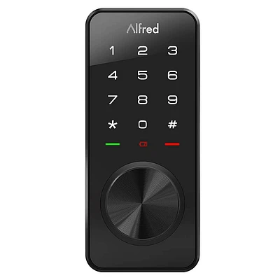 Alfred DB1-A Smart Door Lock with Key Override - Black | Electronic Express