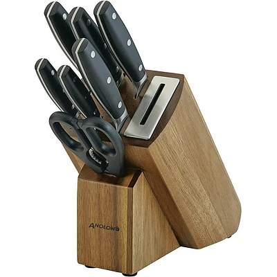 AlwaysSharp Japanese Steel Knife Block Set with Built-In Sharpener | Electronic Express