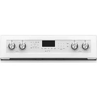 30 Inch 5 Burner Electric Double Oven Convection Range - White | Electronic Express