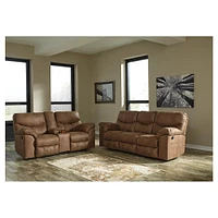 Ashley Boxberg Power Reclining Loveseat with Console - Bark | Electronic Express