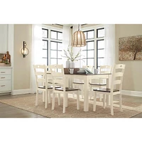 Ashley Woodanville Dining Table and Chairs - Cream/Brown | Electronic Express