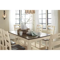 Ashley Woodanville Dining Table and Chairs - Cream/Brown | Electronic Express