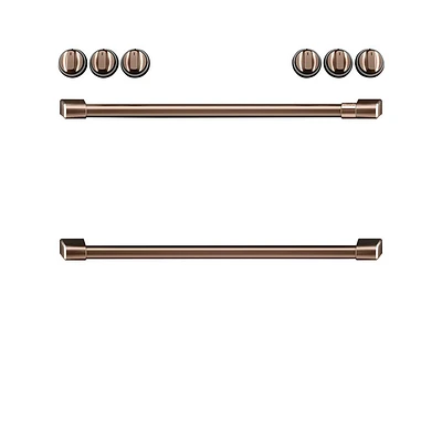 Cafe Front Control Brushed Copper Induction Knobs and Handles | Electronic Express