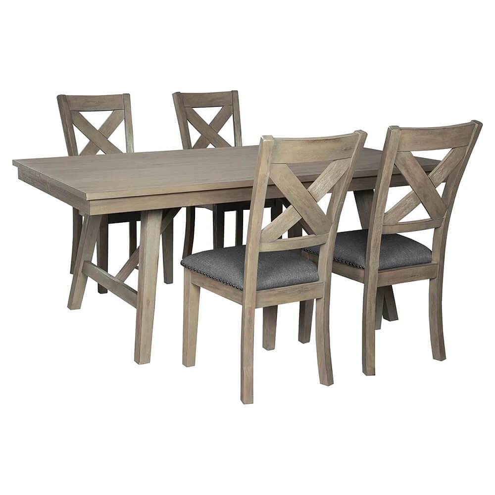 Ashley Aldwin Dining Table and 4 Chairs Set - Gray | Electronic Express