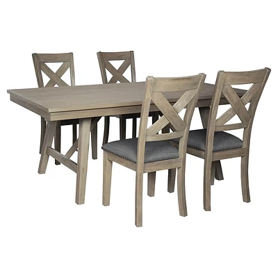 Ashley Aldwin Dining Table and 4 Chairs Set - Gray | Electronic Express