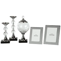 Ashley Diella Accessory Set (Set of 5) - Silver Finish | Electronic Express