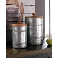 Ashley Divakar Jar (Set of 2) - Antique Gray | Electronic Express