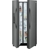 Frigidaire 22.3 Cu. Ft. Black Stainless Counter Depth Side-By-Side Refrigerator | Electronic Express