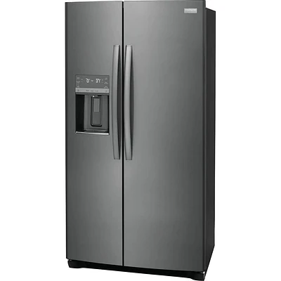 Frigidaire 22.3 Cu. Ft. Black Stainless Counter Depth Side-By-Side Refrigerator | Electronic Express